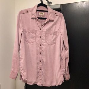 Express Tencel pink boyfriend button down shirt